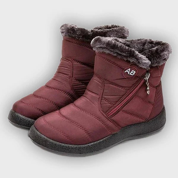 Ragnhild – Women’s Fur-Lined Winter Snow Boots with Zipper Closure