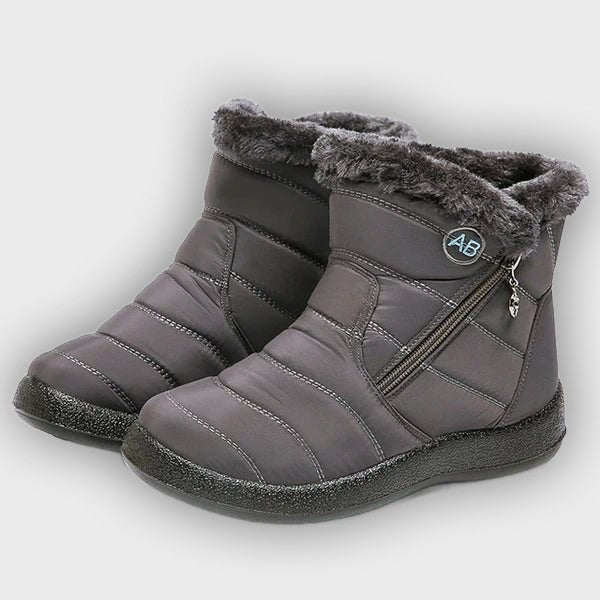 Ragnhild – Women’s Fur-Lined Winter Snow Boots with Zipper Closure