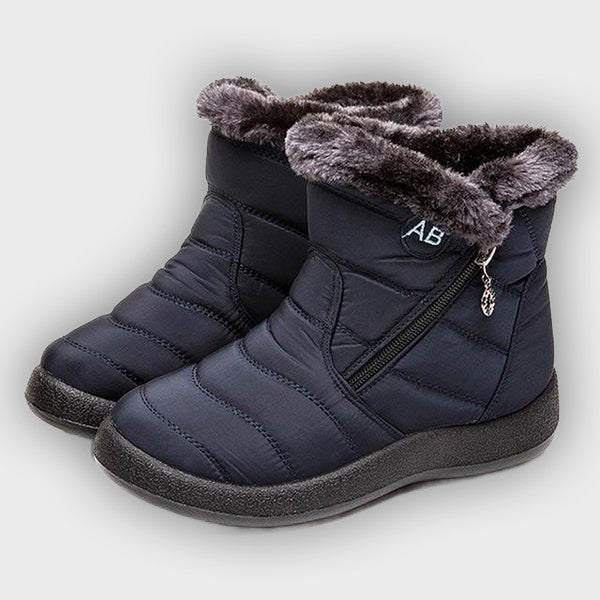 Ragnhild – Women’s Fur-Lined Winter Snow Boots with Zipper Closure