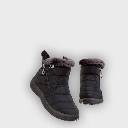 Ragnhild – Women’s Fur-Lined Winter Snow Boots with Zipper Closure