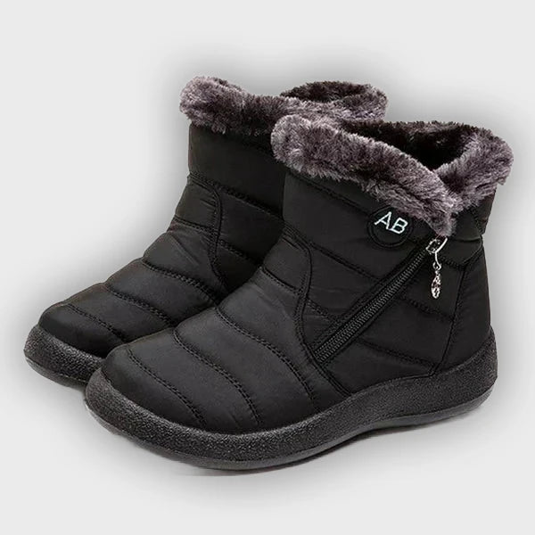 Ragnhild – Women’s Fur-Lined Winter Snow Boots with Zipper Closure