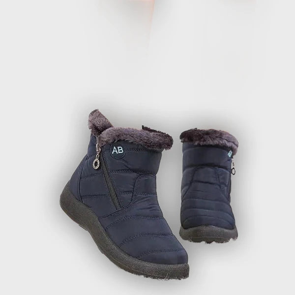 Ragnhild – Women’s Fur-Lined Winter Snow Boots with Zipper Closure