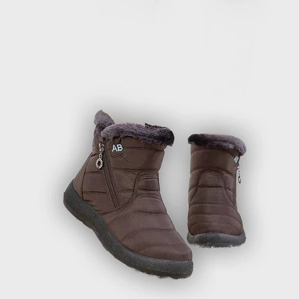 Ragnhild – Women’s Fur-Lined Winter Snow Boots with Zipper Closure