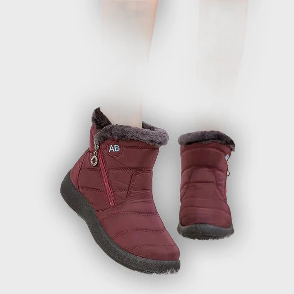 Ragnhild – Women’s Fur-Lined Winter Snow Boots with Zipper Closure