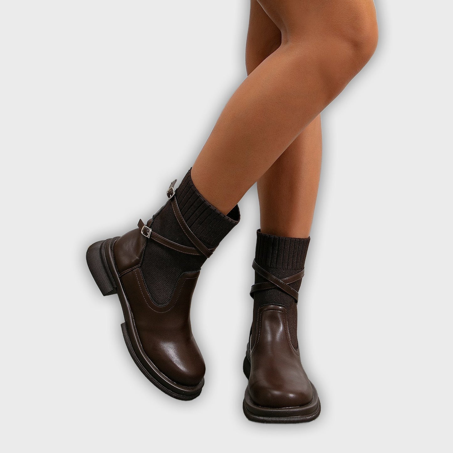 Runa – Women’s Faux Leather Ankle Boots with Chic Strap Details