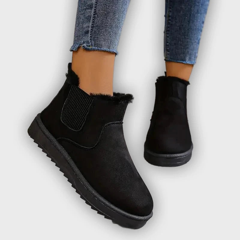 Sigrid – Women’s Fluffy Thermal Slip-On Snow Boots with Fleece Lining