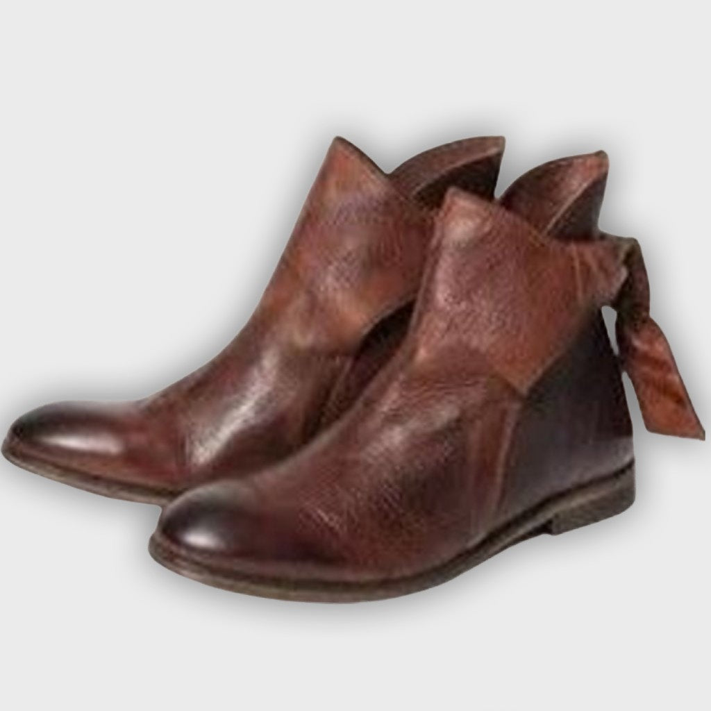 Synnøve – Women’s Ankle Boots Sleek Fit, Wrap Tie, Flat Sole