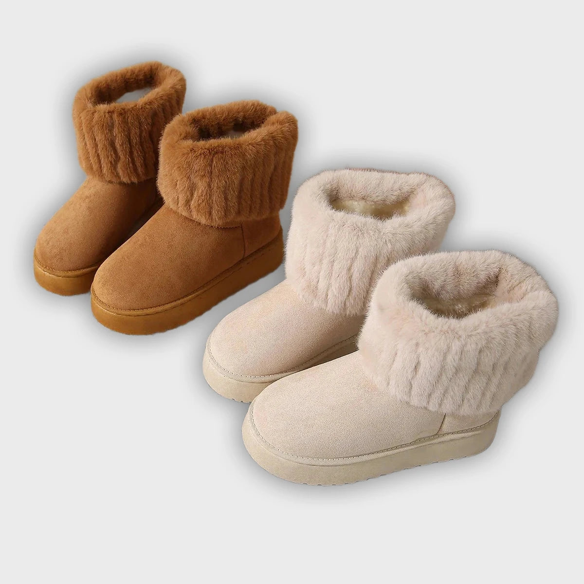 Veera – Women’s Luxurious Fur Lined Boots – Flat Heel, Cozy & Elegant