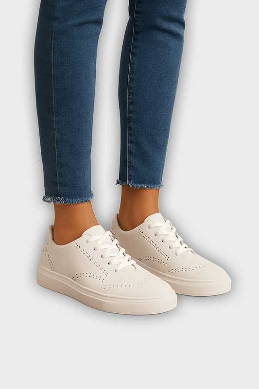 Patty Women's Casual Sneakers Lace-Up - Comfortable Fit - Flat Sole Trainers