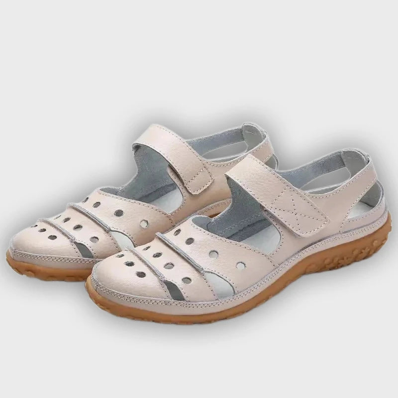 Women’s Comfort Sandals – Leather Look – Adjustable Straps – Cushioned Sole