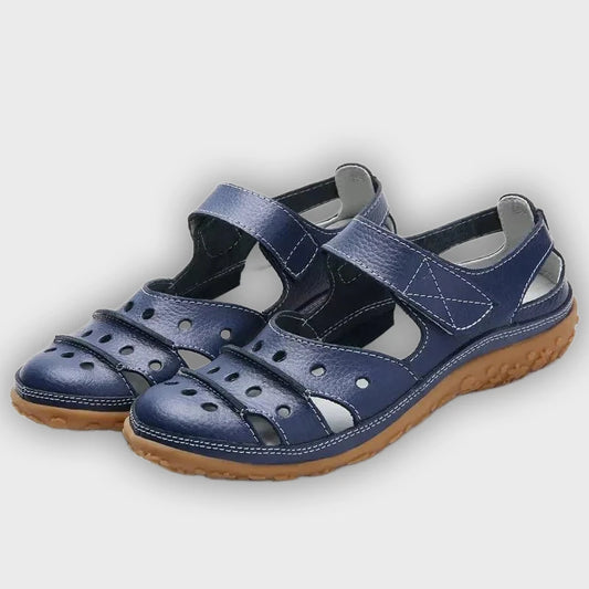 Women’s Comfort Sandals – Leather Look – Adjustable Straps – Cushioned Sole