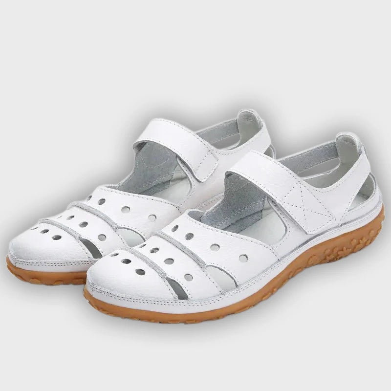 Women’s Comfort Sandals – Leather Look – Adjustable Straps – Cushioned Sole