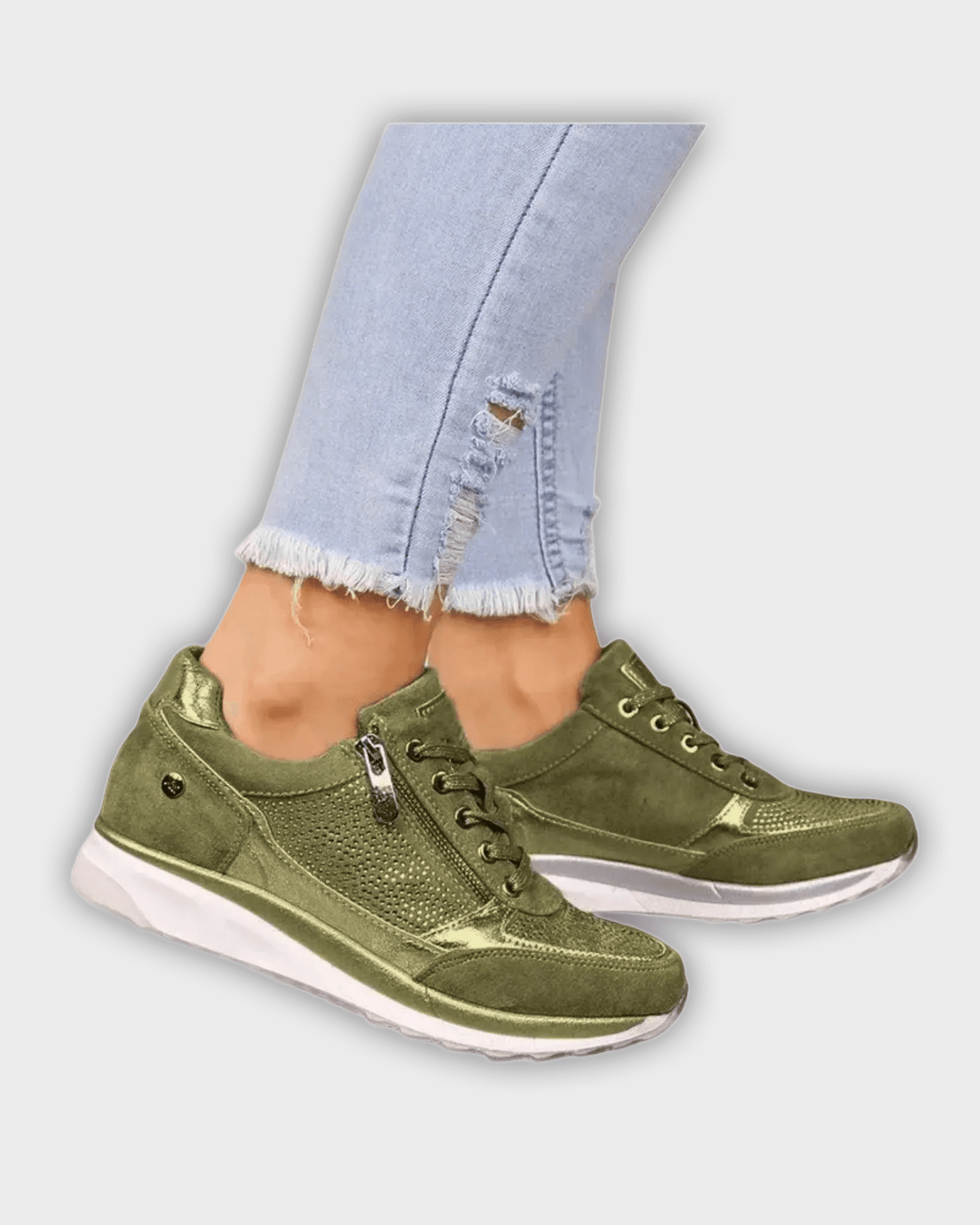 Breathable Zipper Sneakers For Women