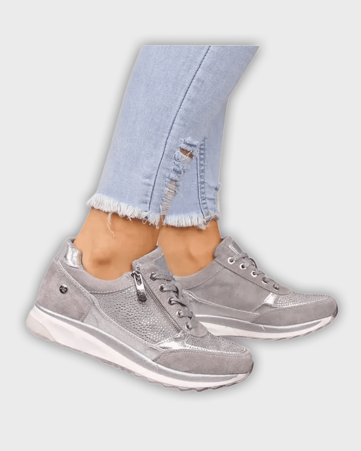 Breathable Zipper Sneakers For Women