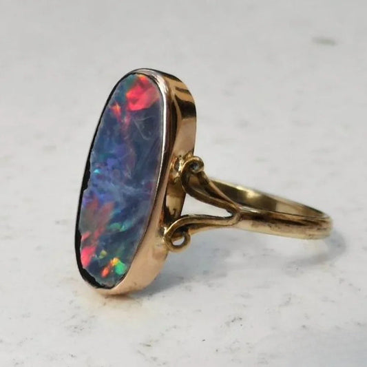 Vintage Colorful Opal Ring