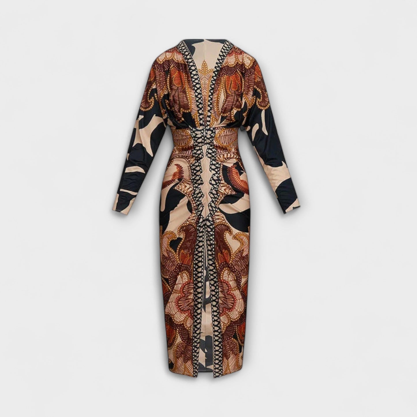 Cleo - One-of-a-Kind Dolman Midi Dress with Brazilian Print