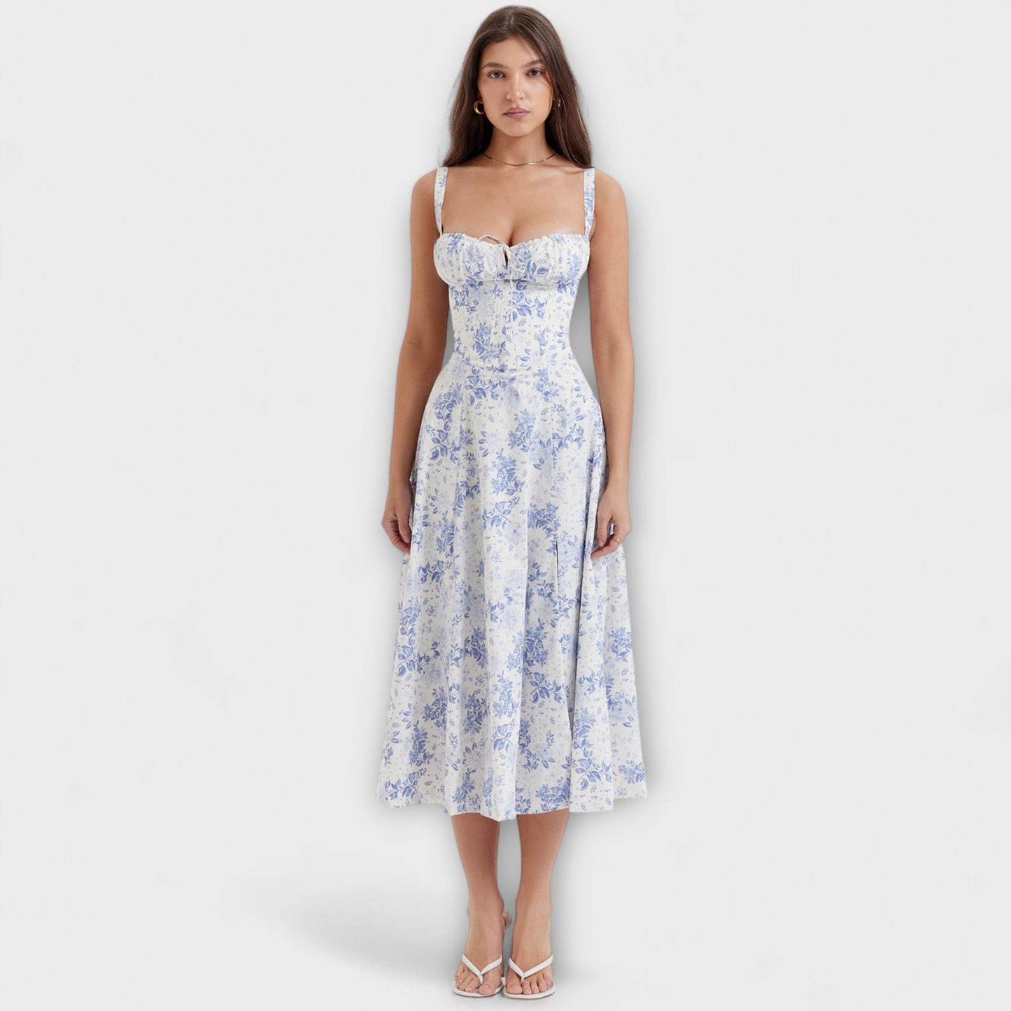 Zipporas - Custom-Fit Bustier Dress with Contemporary Spring Floral Print