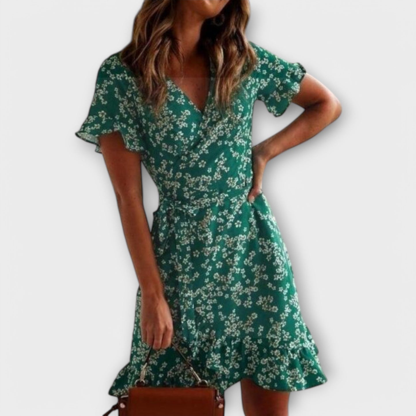 Nilsine - Green Short Boho Dress