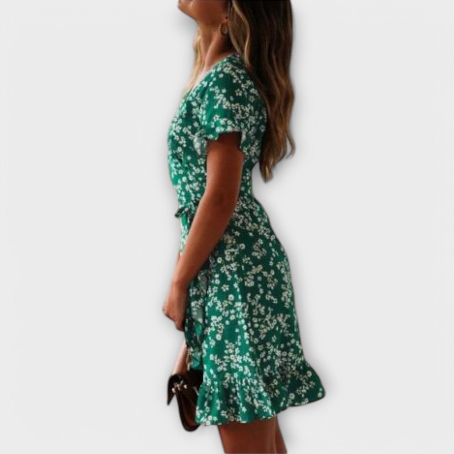 Nilsine - Green Short Boho Dress