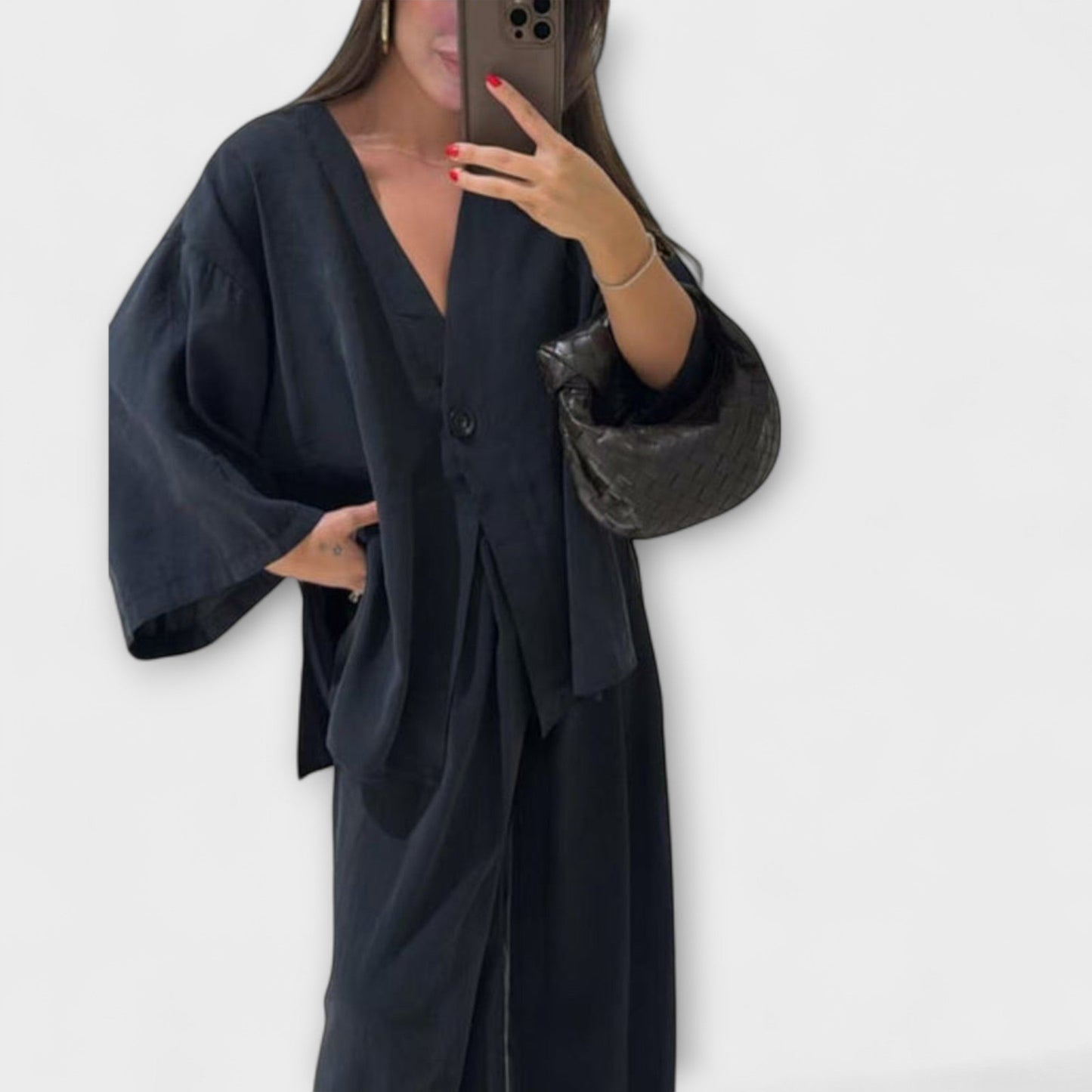 Jacqueline - Casual V-Neck Top and Pants Set