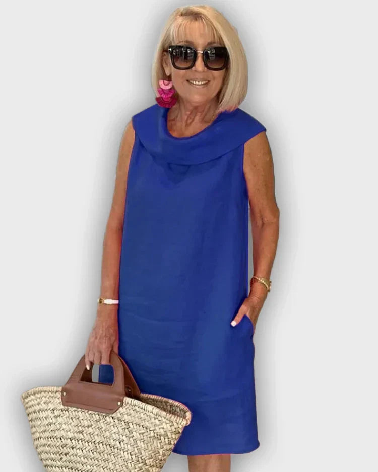 Sleeveless Atooi Dress with Round Collar