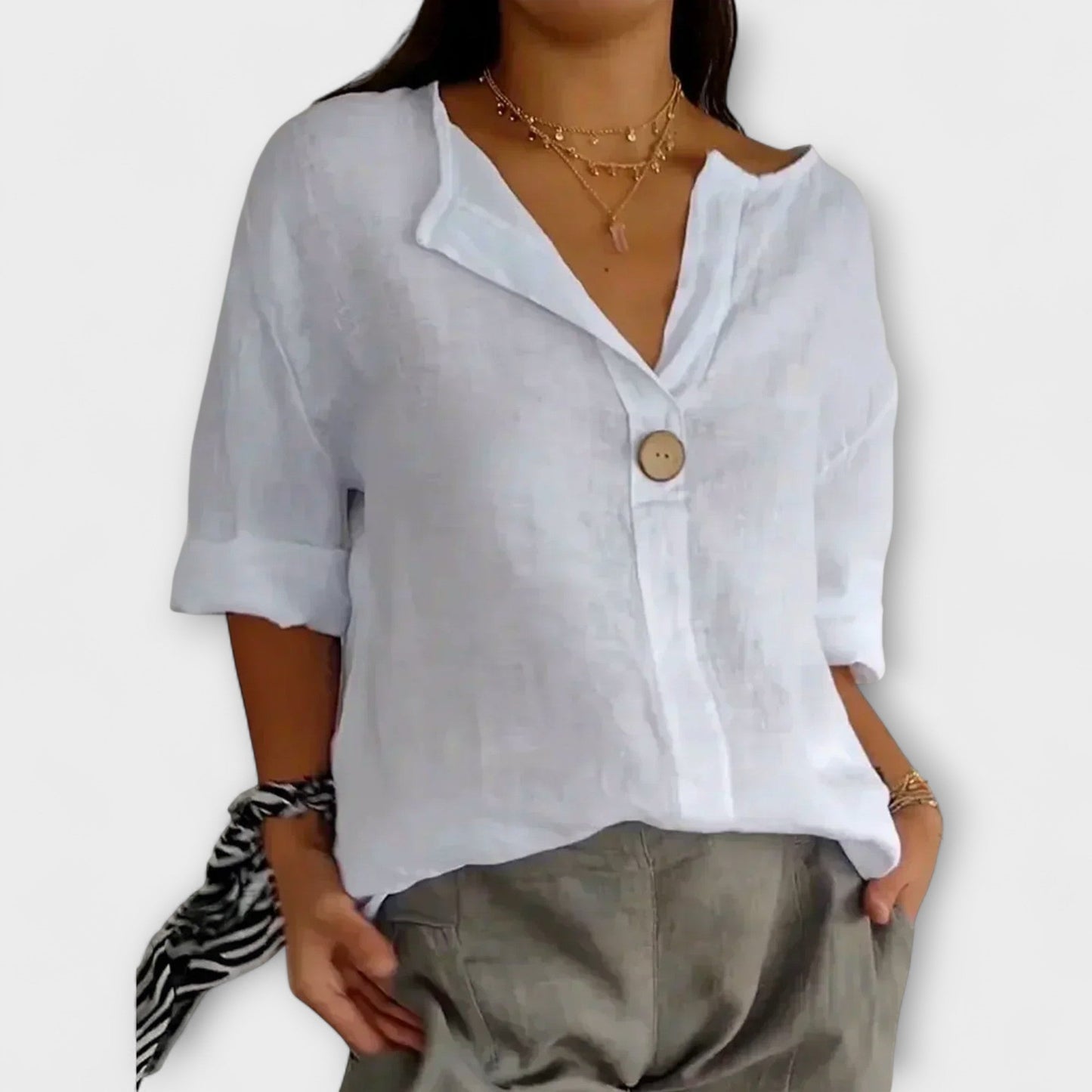 Elegant V-Neck Shirt by Nicole
