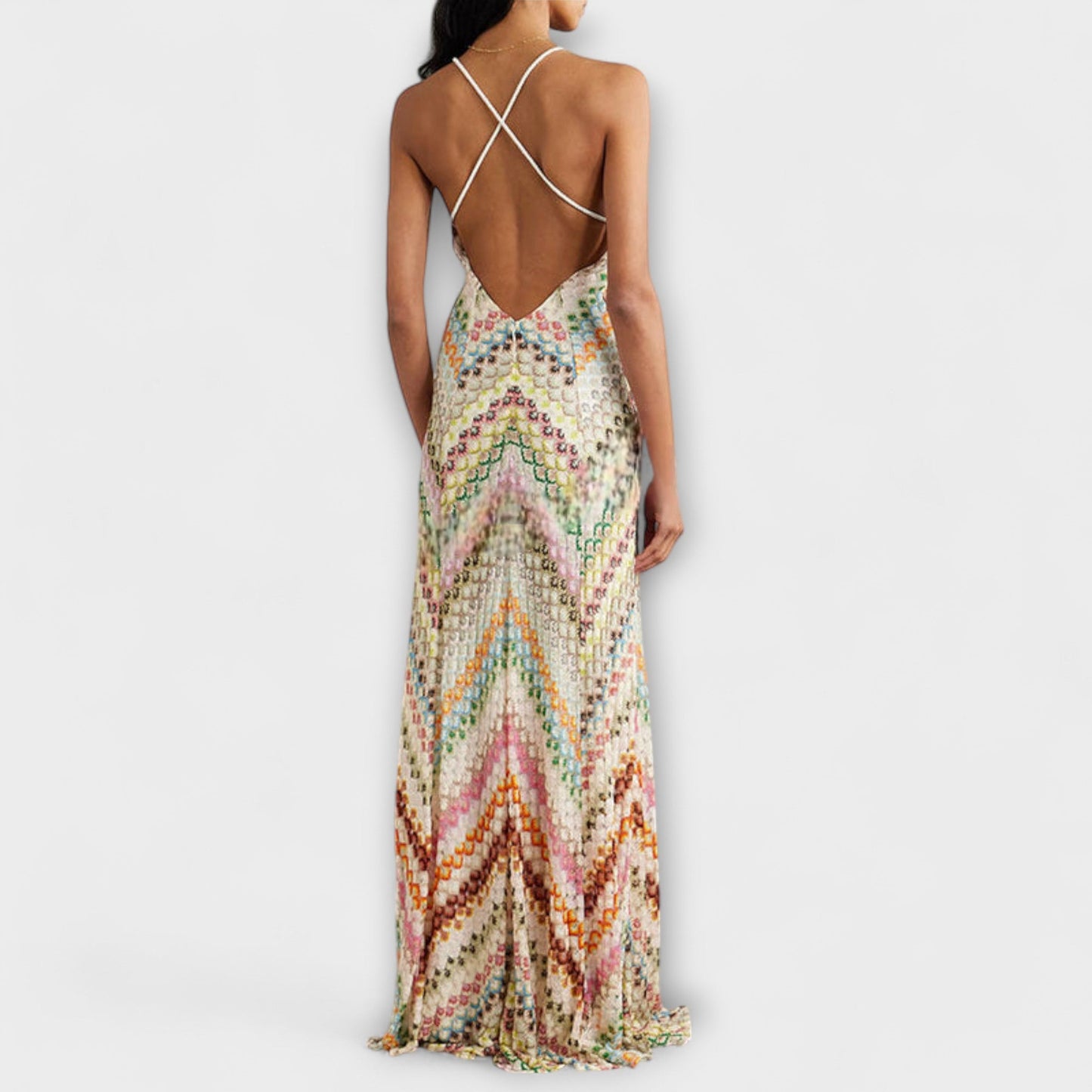Remi - Colorful Herringbone Maxi Dress by Missoni