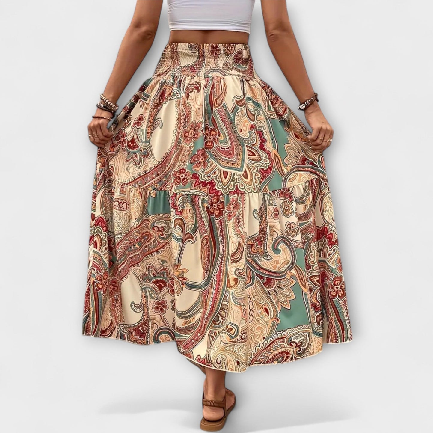 Patterned Flowy Skirt