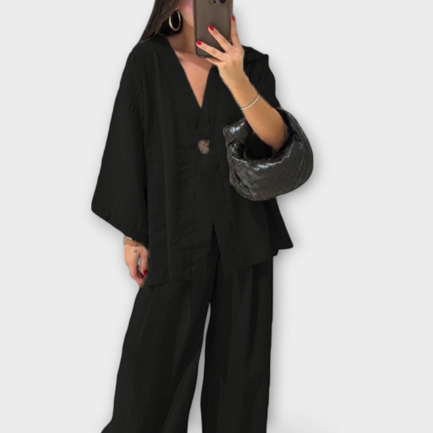 Jacqueline - Casual V-Neck Top and Pants Set