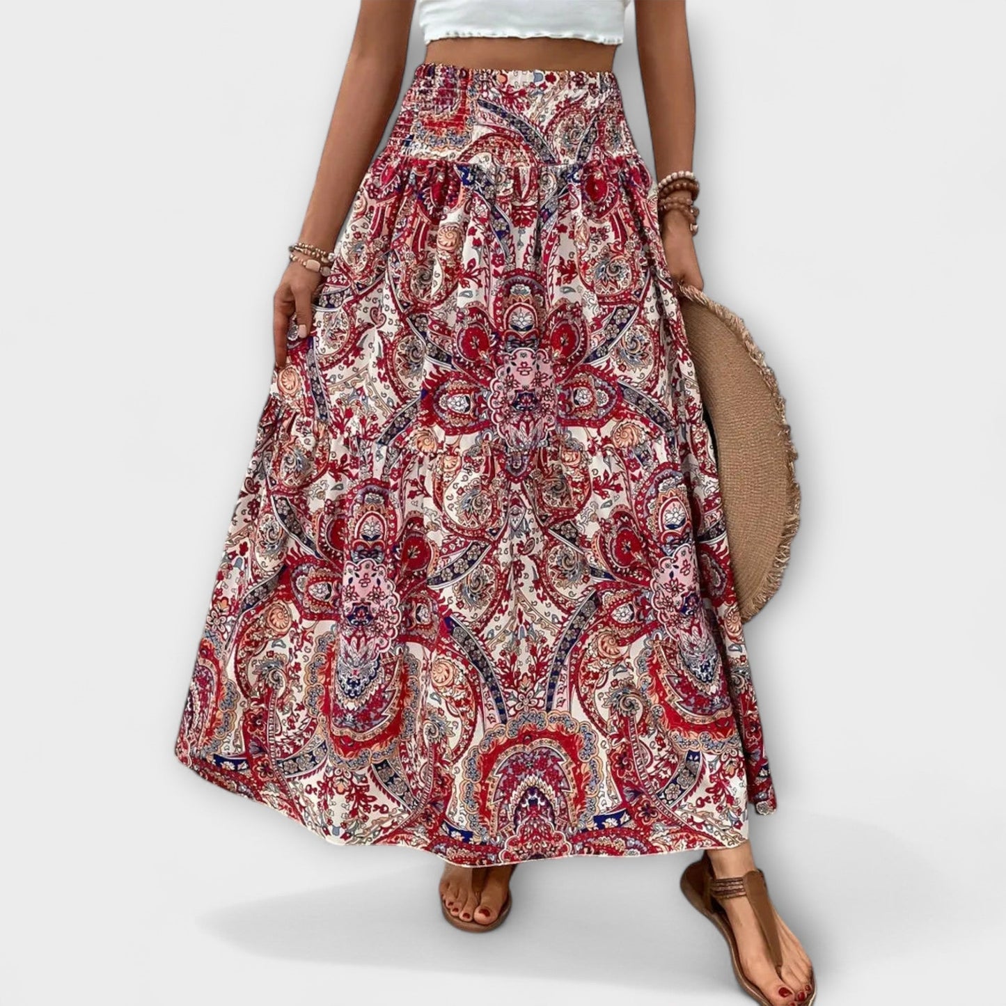 Patterned Flowy Skirt