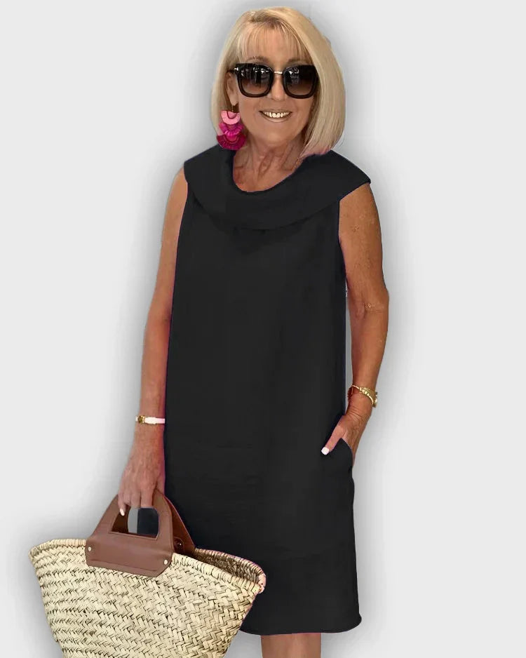 Sleeveless Atooi Dress with Round Collar