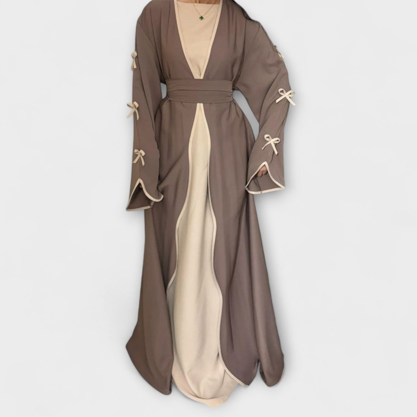 Jasmin - Chic Cardigan and Dress Set with Bow Detail