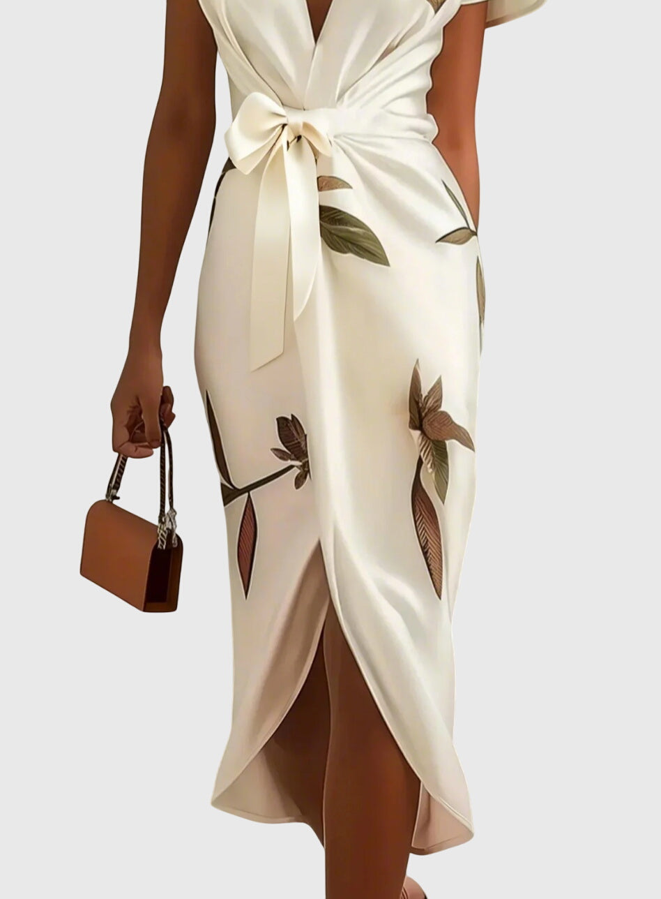 Elegant White Satin Dress