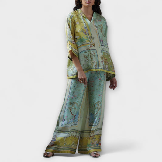 Maria - Digital Print Set with Flared Sleeves