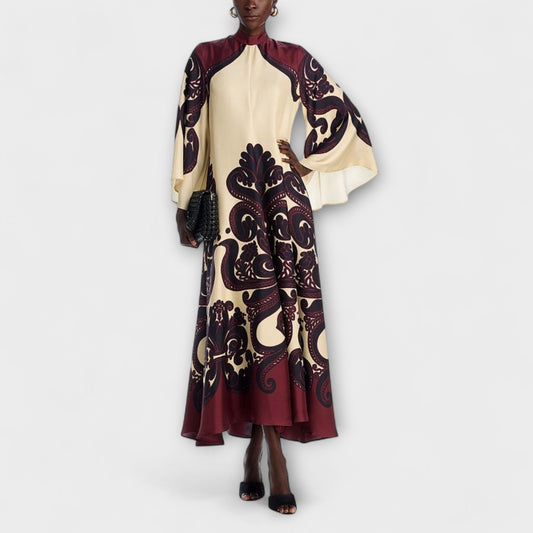 Lucy - Stunning Grenadilla Print Maxi Dress for Effortless Elegance