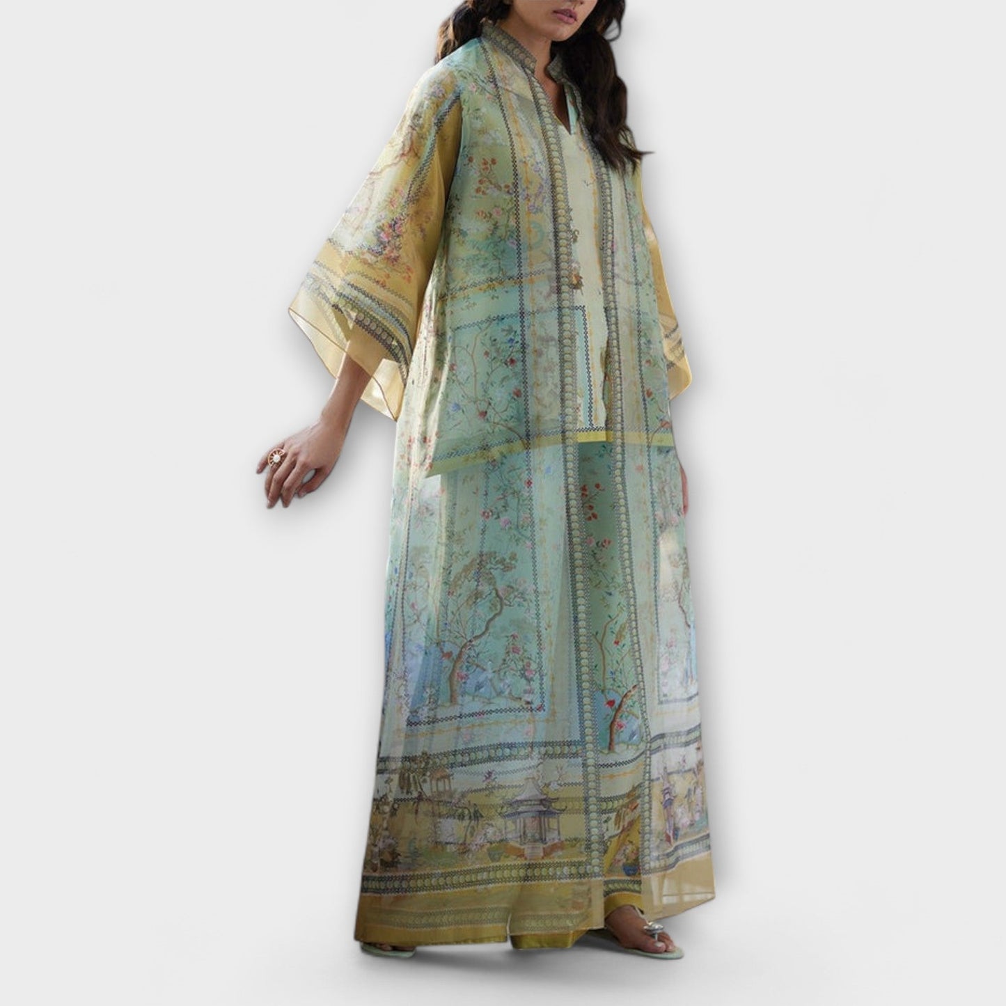Maria - Digital Print Set with Flared Sleeves
