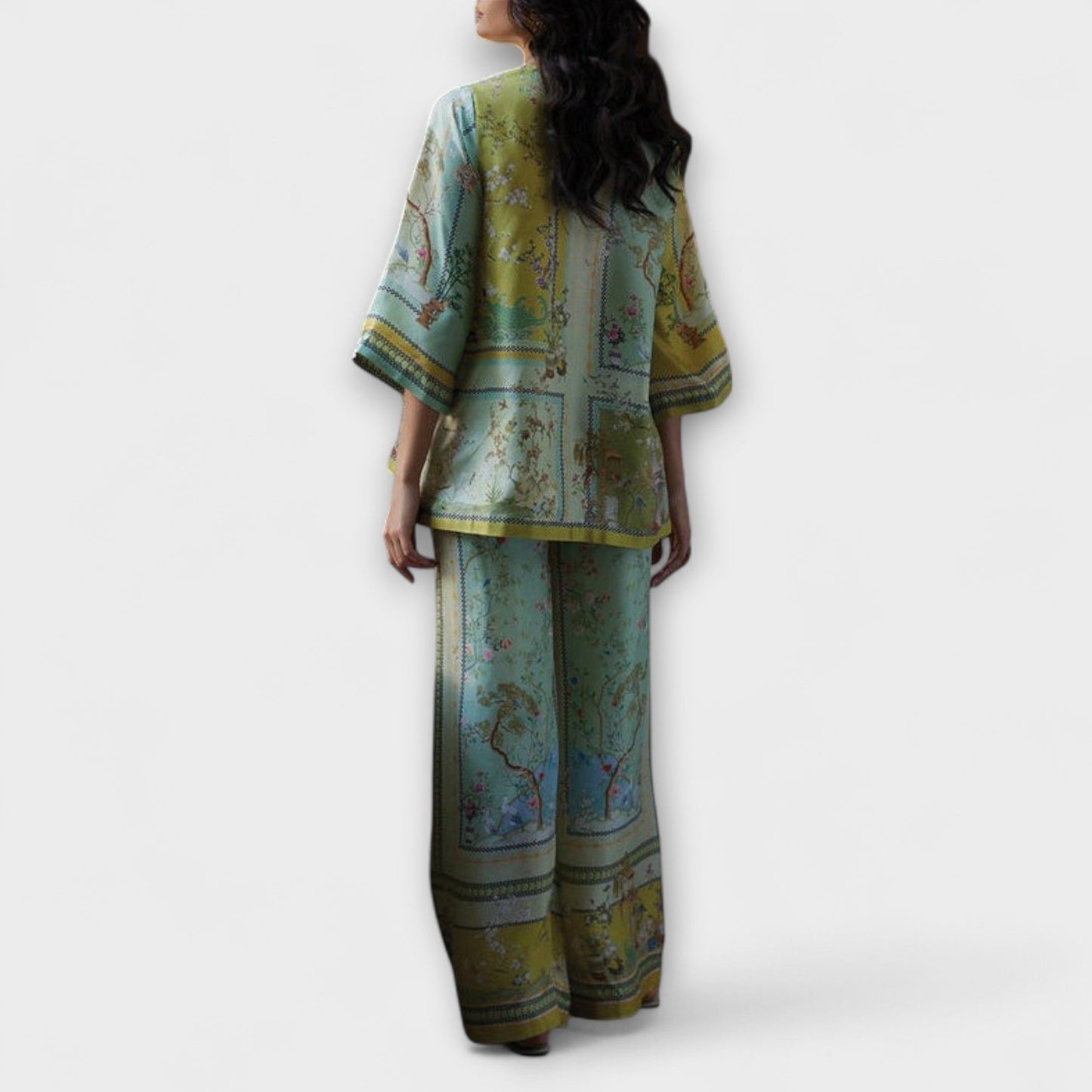 Maria - Digital Print Set with Flared Sleeves