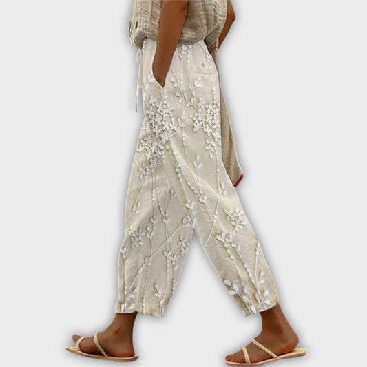 Zoey - Grape Leaf Pattern Printed Pants