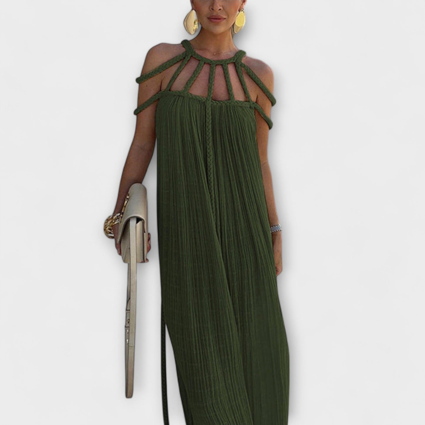 Briar - Stylish Maxi Dress with Draped Braids