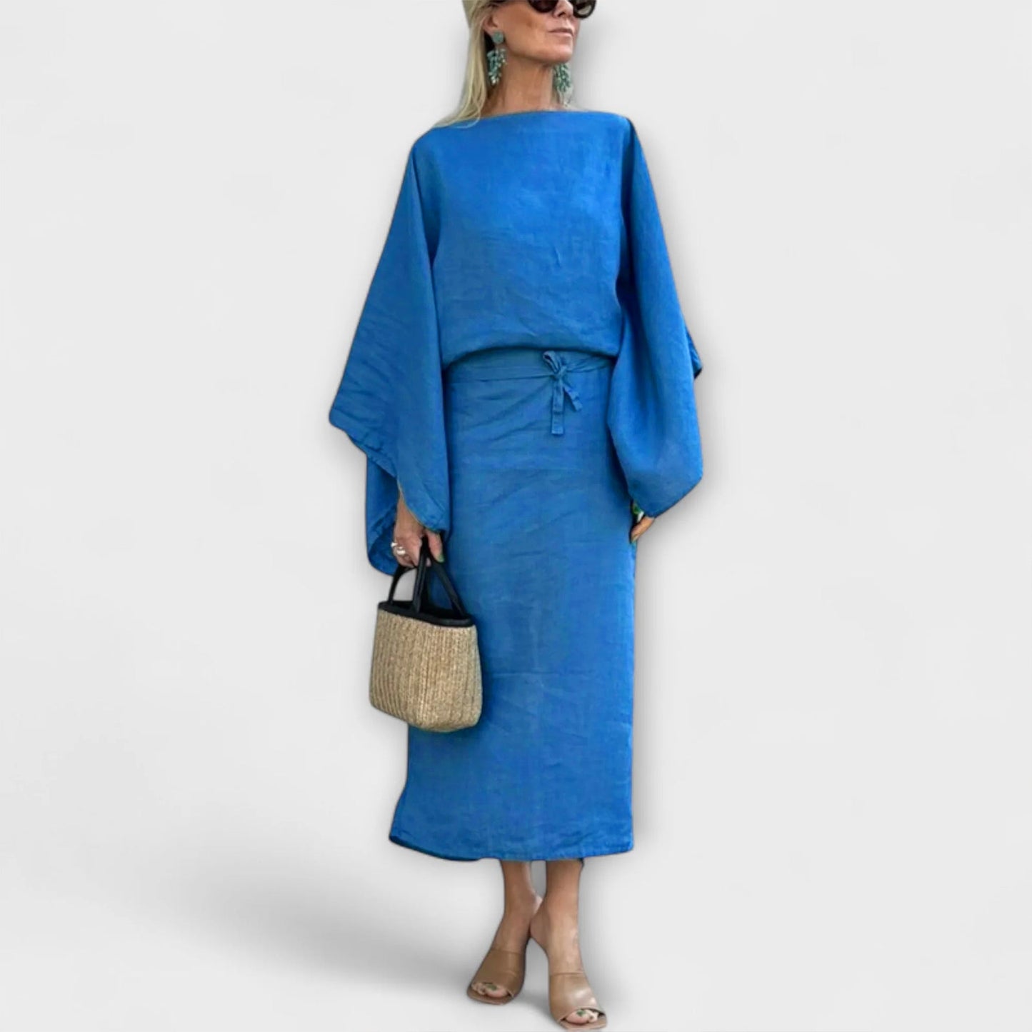 Dana - Linen and Cotton Kimono Dress