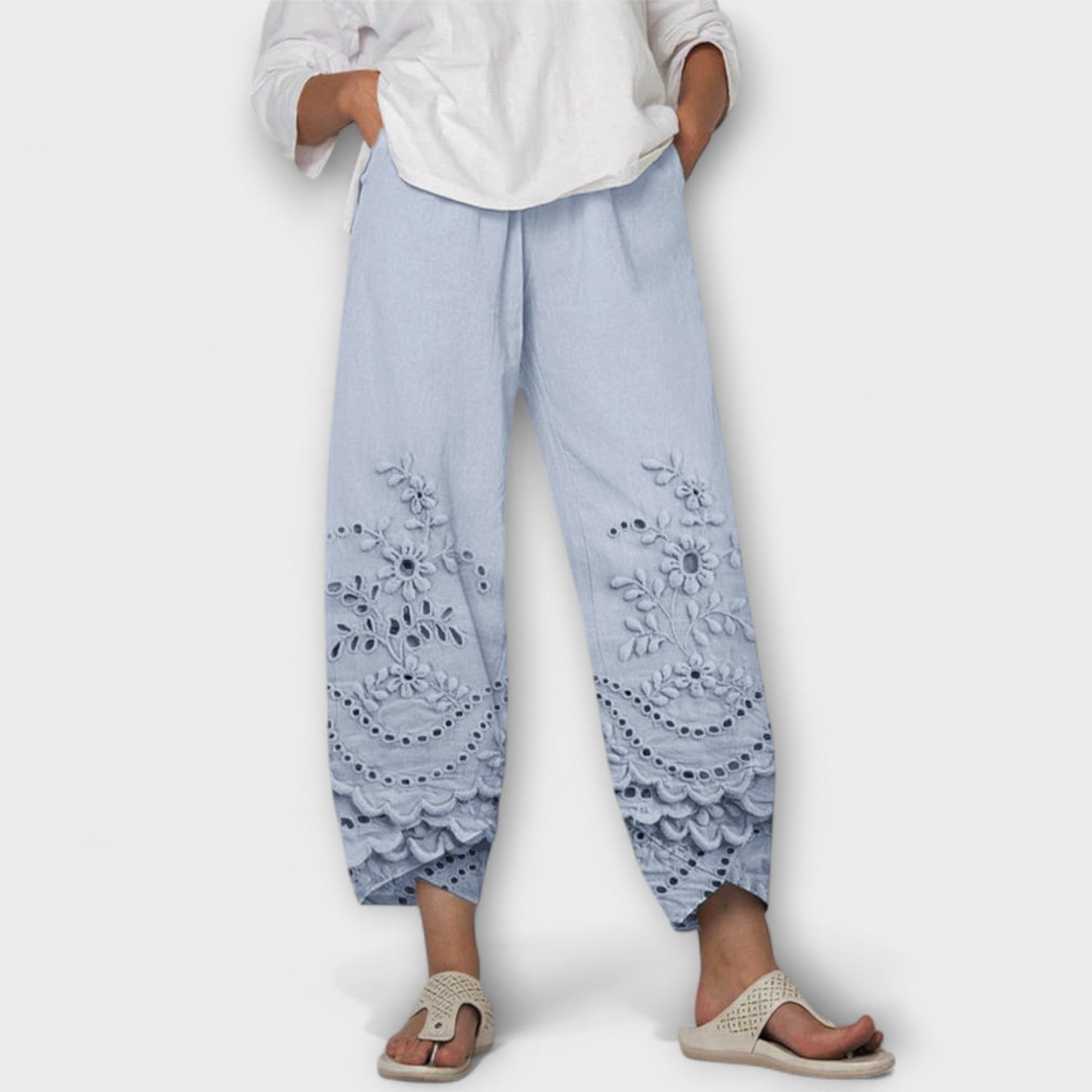 Chloe – Stylish Printed Lace Trousers