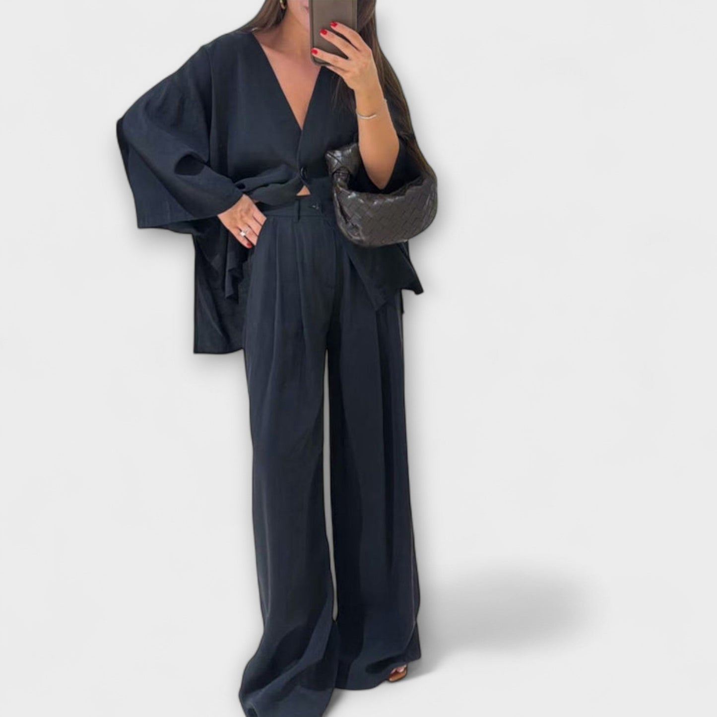 Jacqueline - Casual V-Neck Top and Pants Set