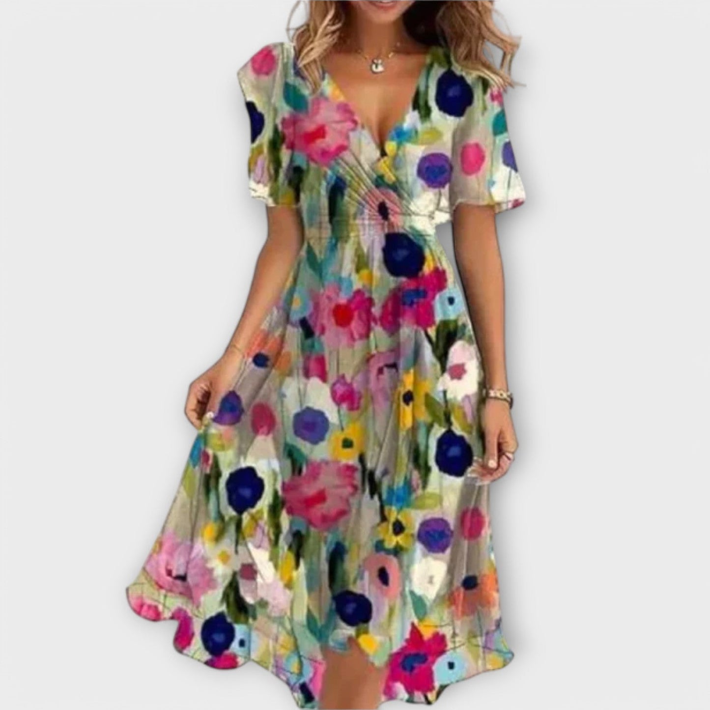 Annegret - Women's V-Neck Dress