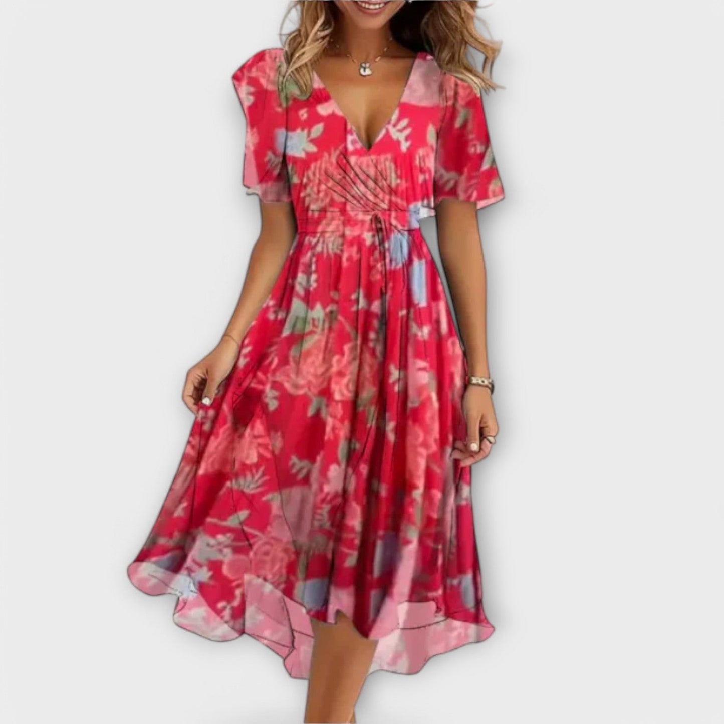 Annegret - Women's V-Neck Dress