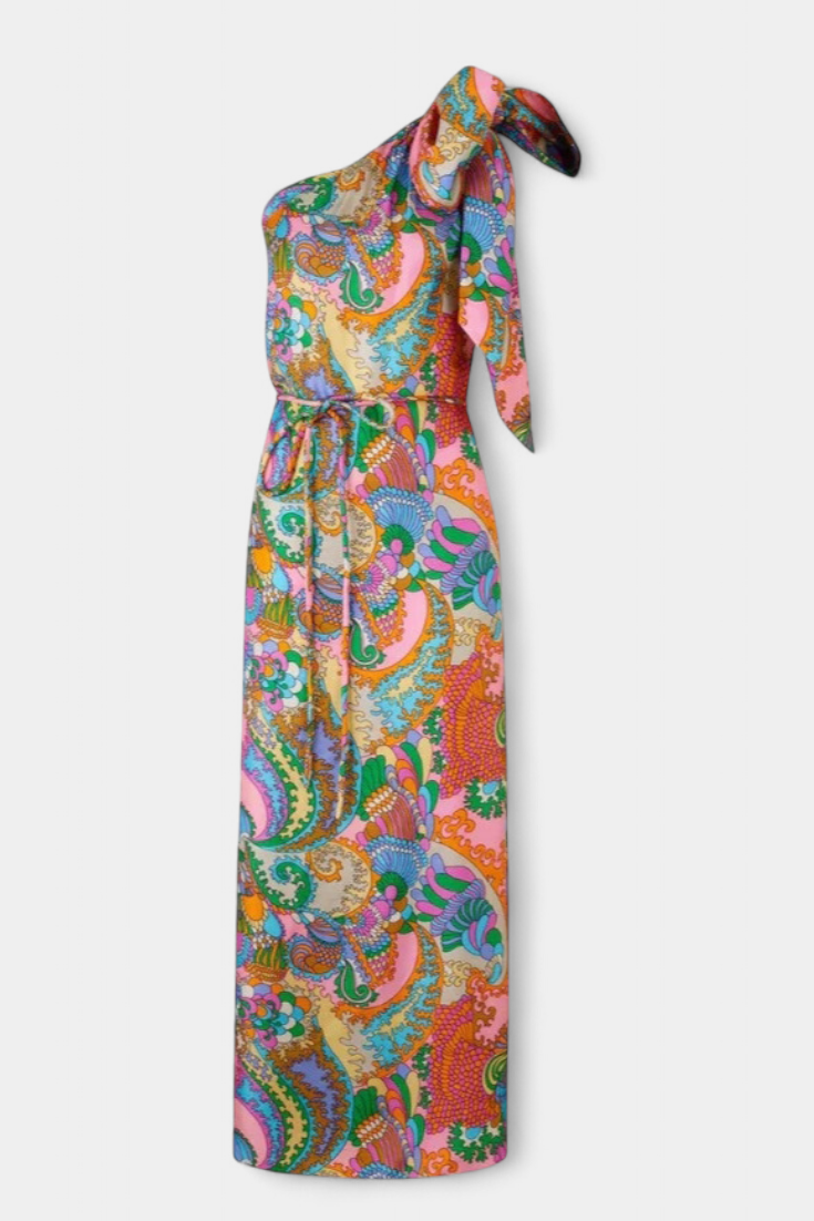 Ginette Maxi Dress with Rainbow Print