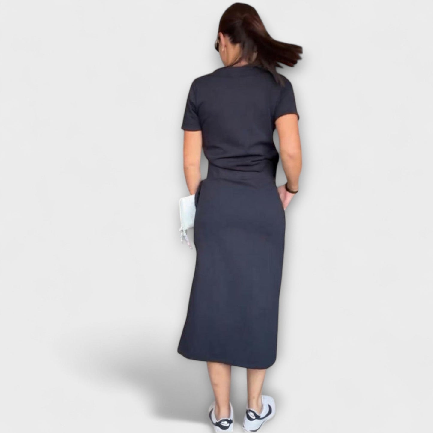 Danielle - Stylish V-Neck Top with Skirt