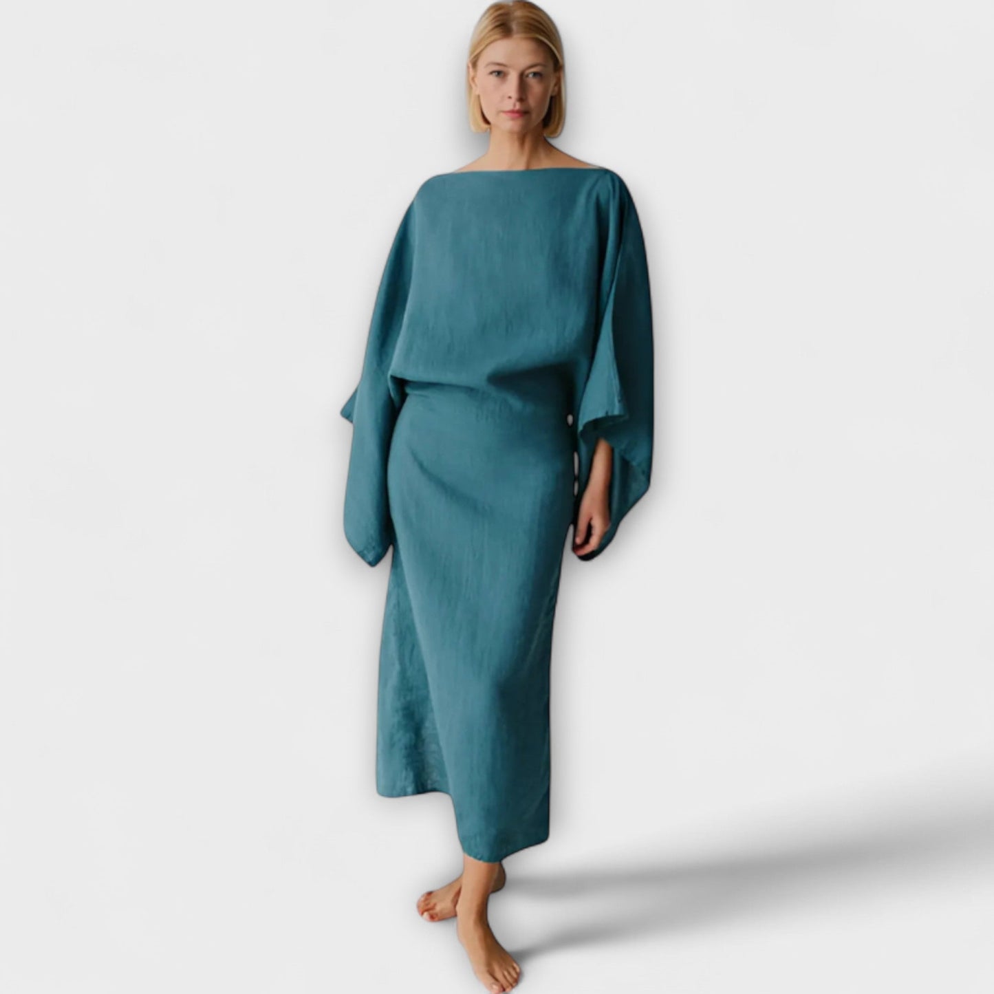 Dana - Linen and Cotton Kimono Dress