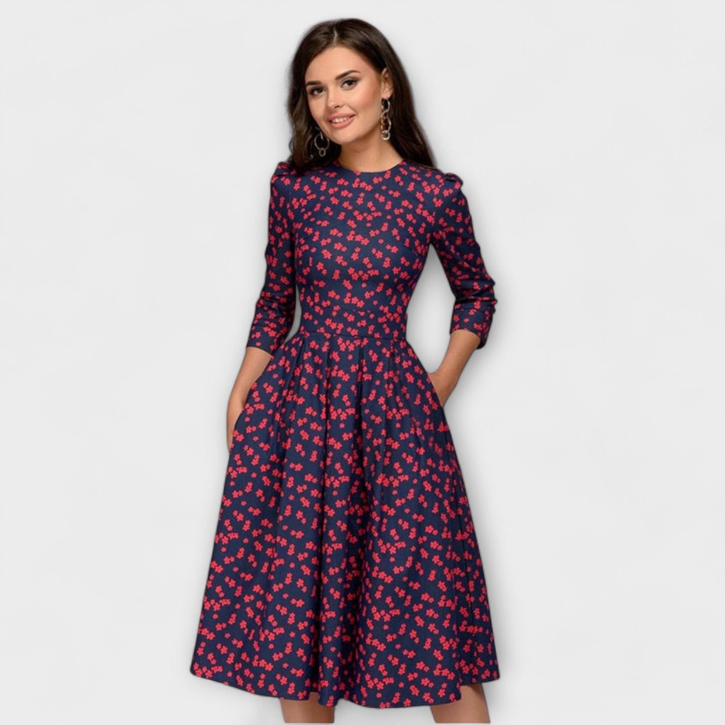 Retrozo - Stylish Knee-Length Dress