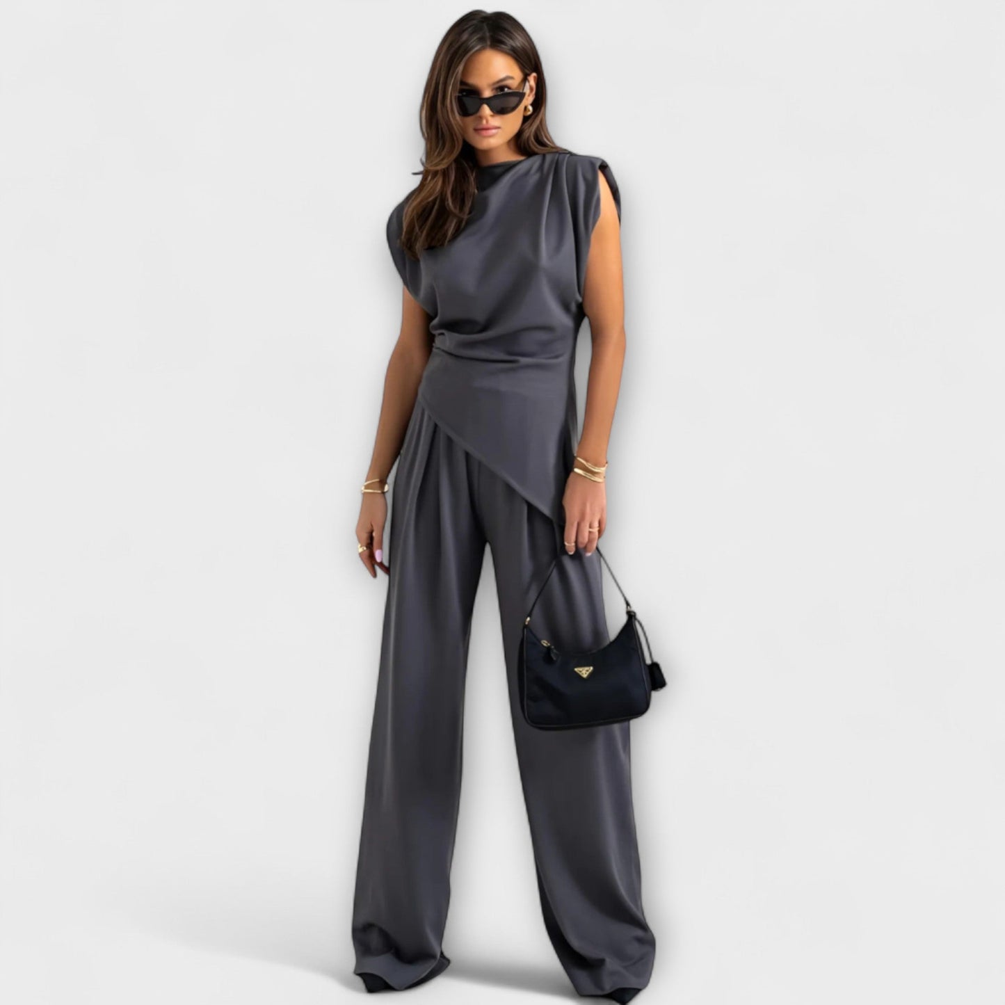 Sofia - Asymmetrical Outfit with Draped Shoulders