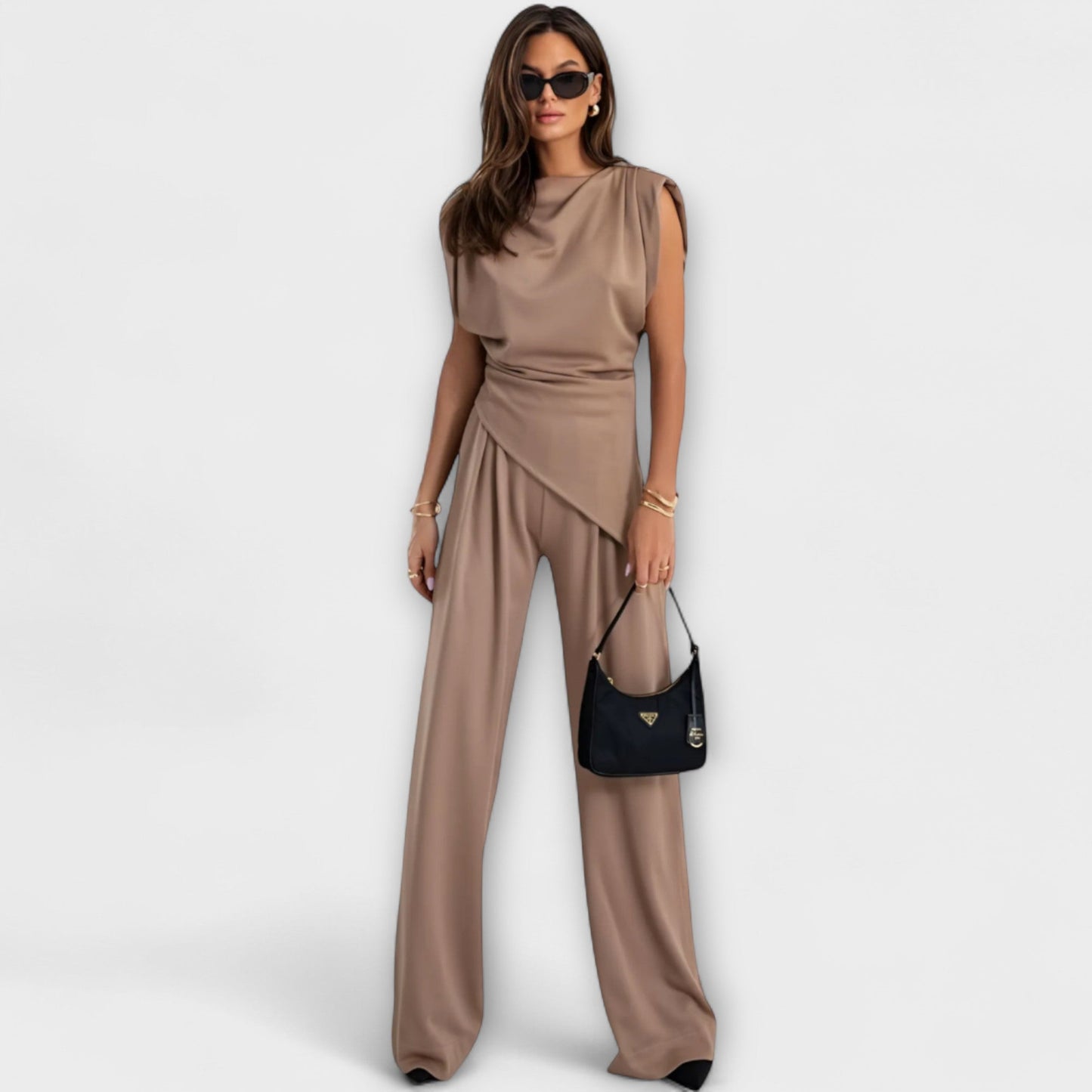 Sofia - Asymmetrical Outfit with Draped Shoulders